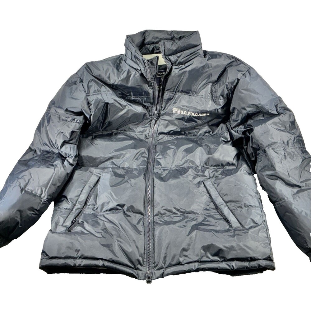 U.S. Polo Assn. Navy Blue Full Zip Insulated Puffer Jacket Men's Large